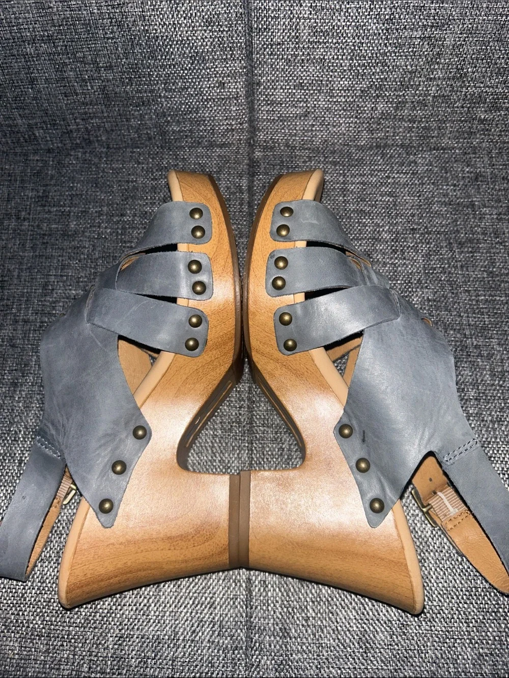 NEW - Kork-Ease Woven Slingback Clogs in Slate Blue